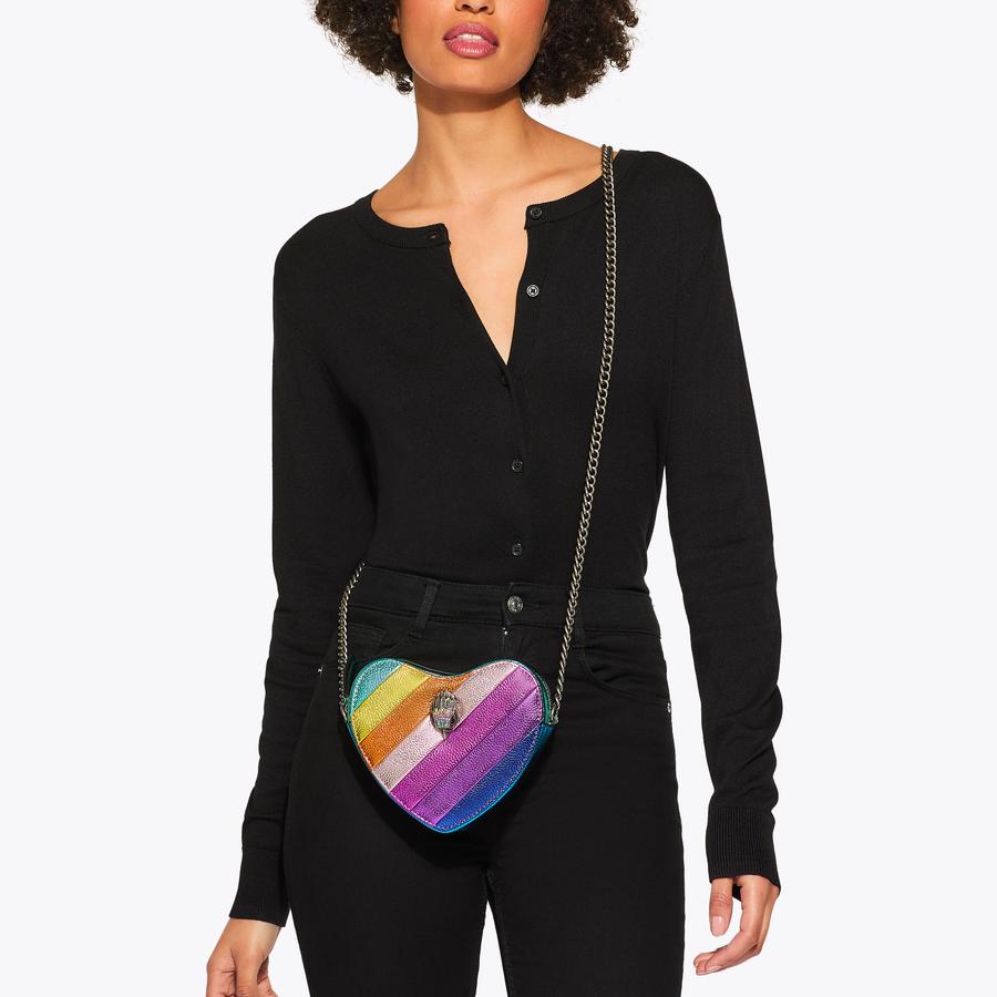 KENSINGTON HEART X BODY Kensington Rainbow Heart Cross Body Bag by KURT GEIGER LONDON