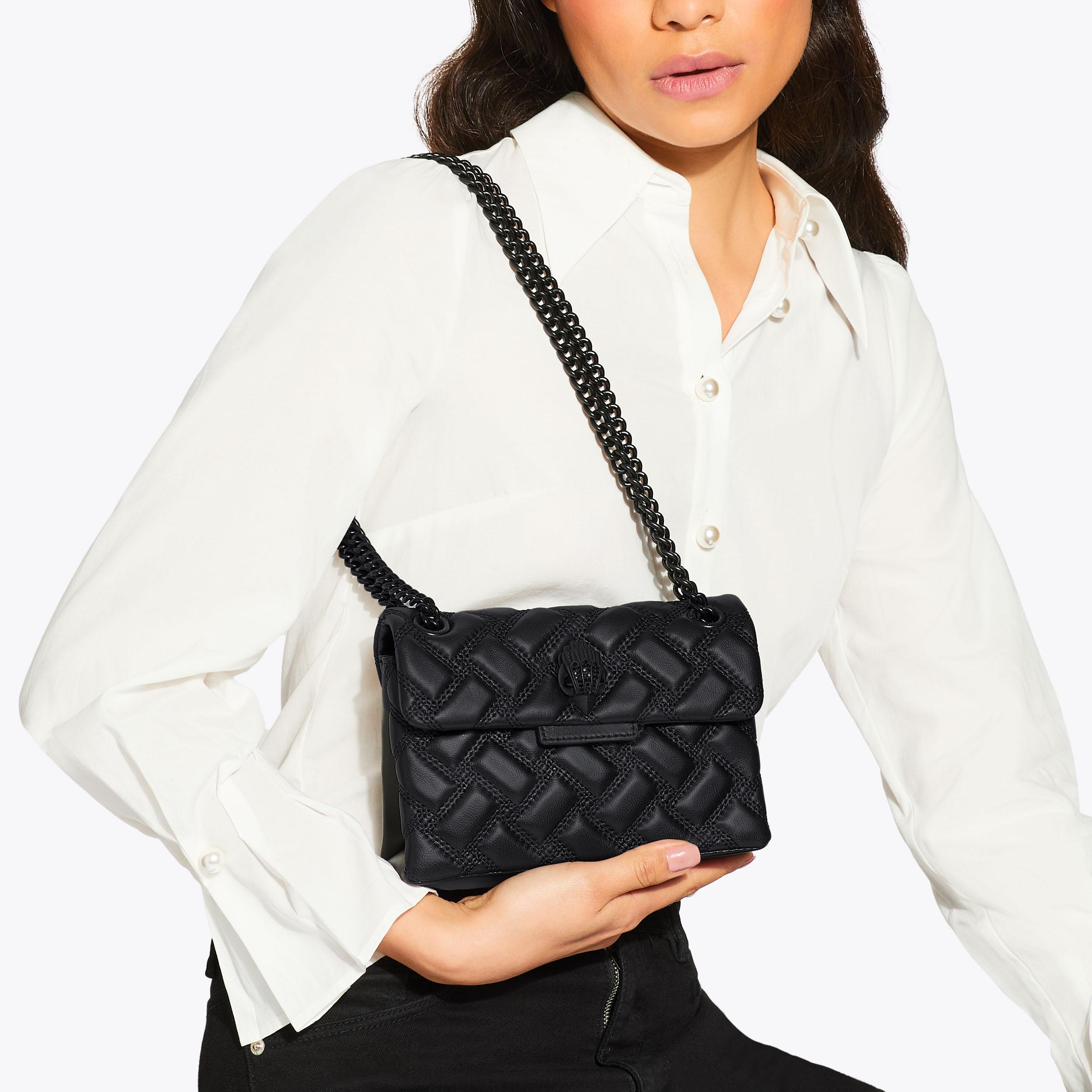 MINI KENSINGTON DRENCH Black Quilted Kensington Bag by KURT GEIGER LONDON