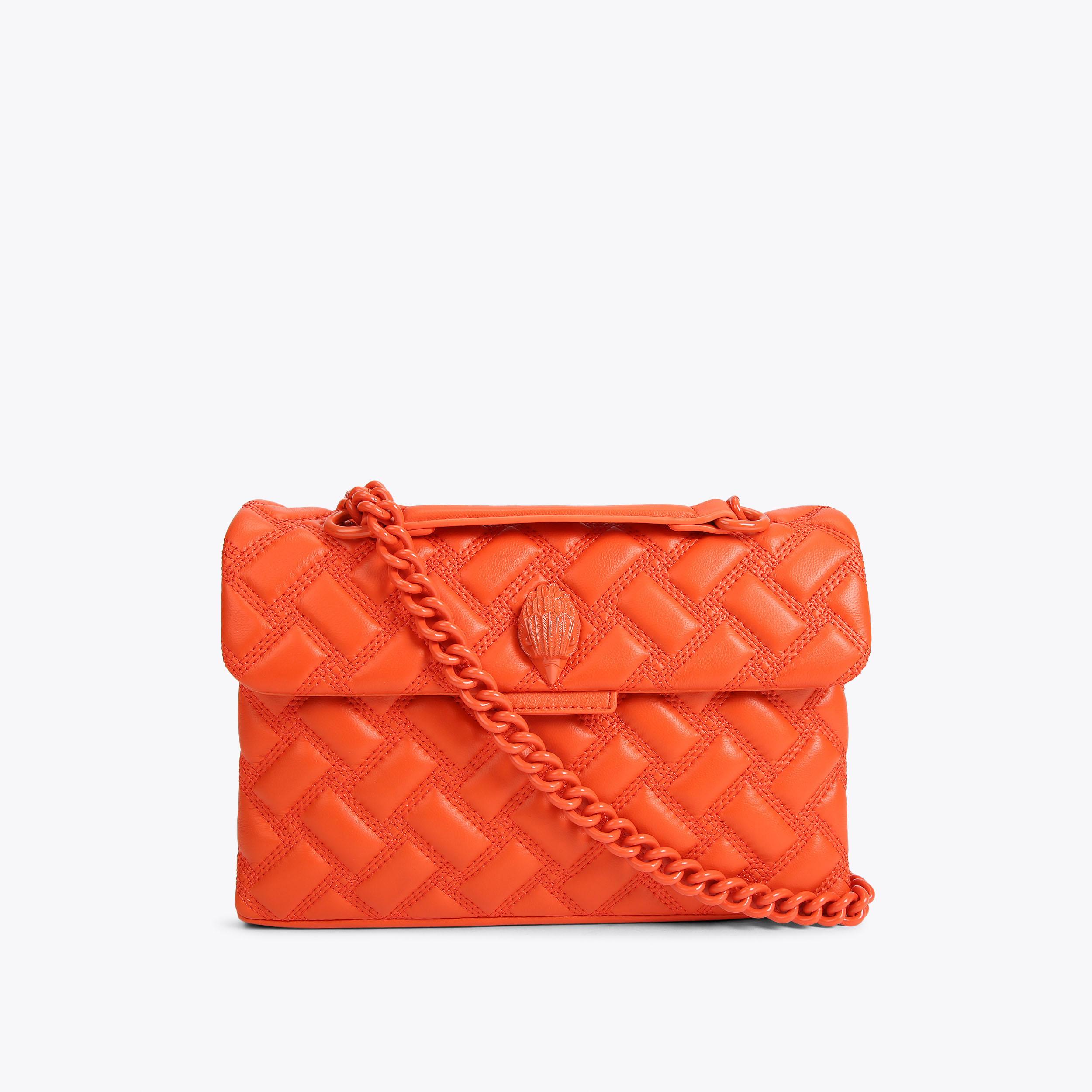 KENSINGTON BAG DRENCH Orange Leather Cross Body Drench Bag by KURT GEIGER LONDON