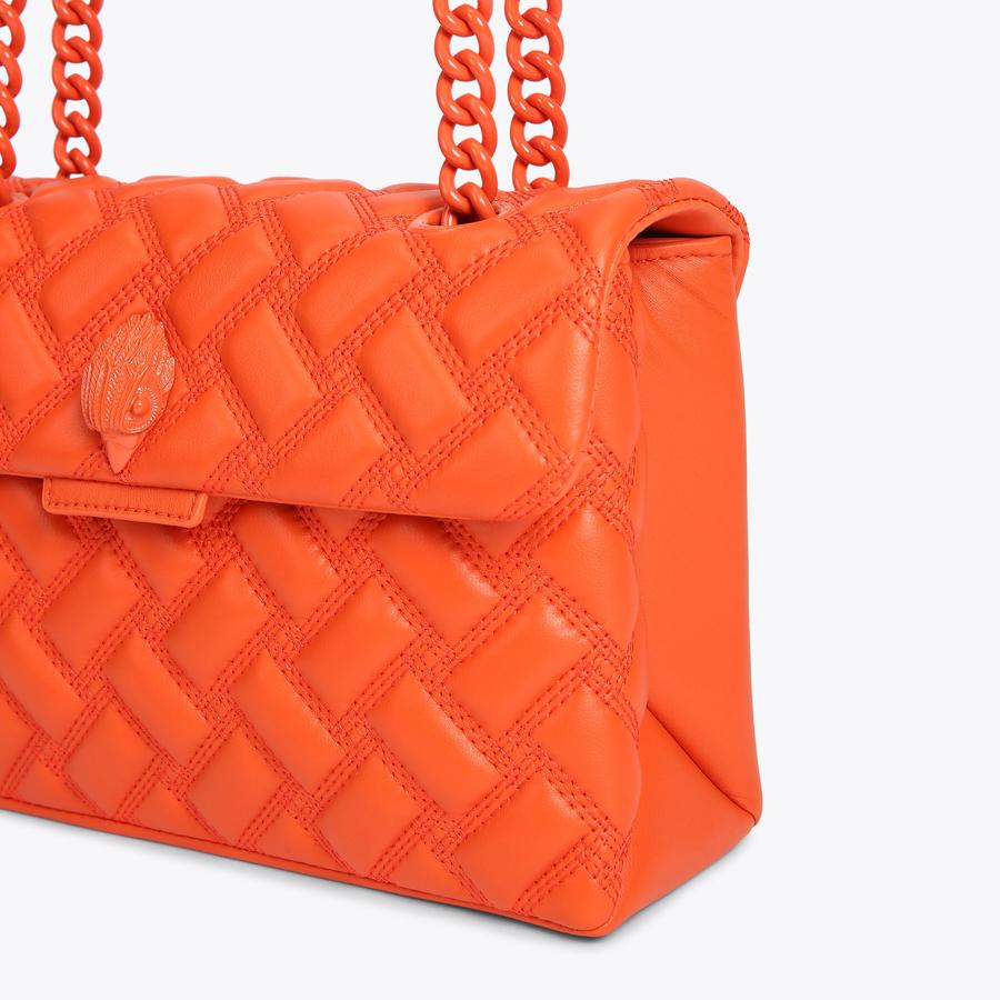 KENSINGTON BAG DRENCH Orange Leather Cross Body Drench Bag by KURT GEIGER LONDON