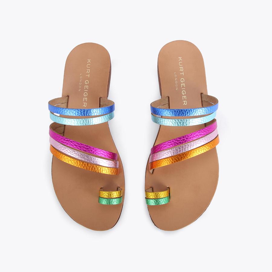DELILAH RAINBOW Rainbow Flat Sandals by KURT GEIGER LONDON
