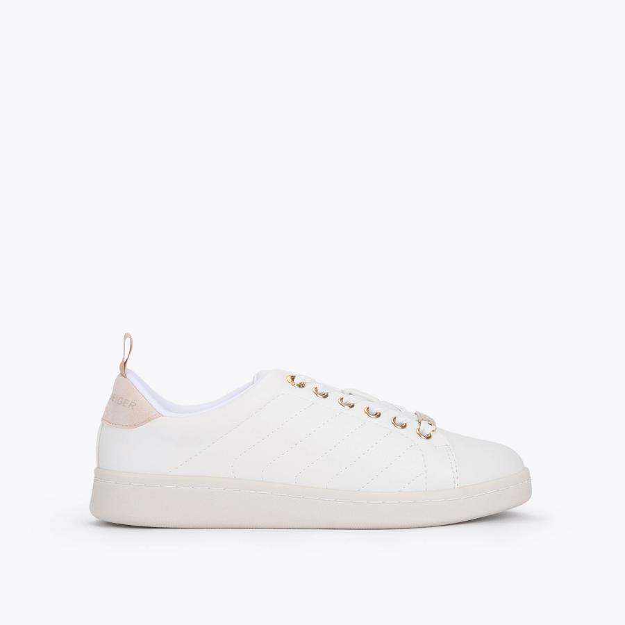 LIZA QUILT White Vegan Quilted Lace Up Sneakers by KG KURT