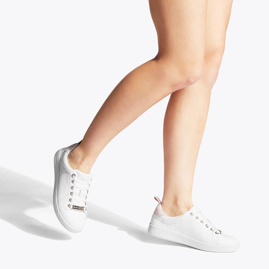 kga LIZA QUILT White Vegan Quilted Lace Up Sneakers by KG KURT