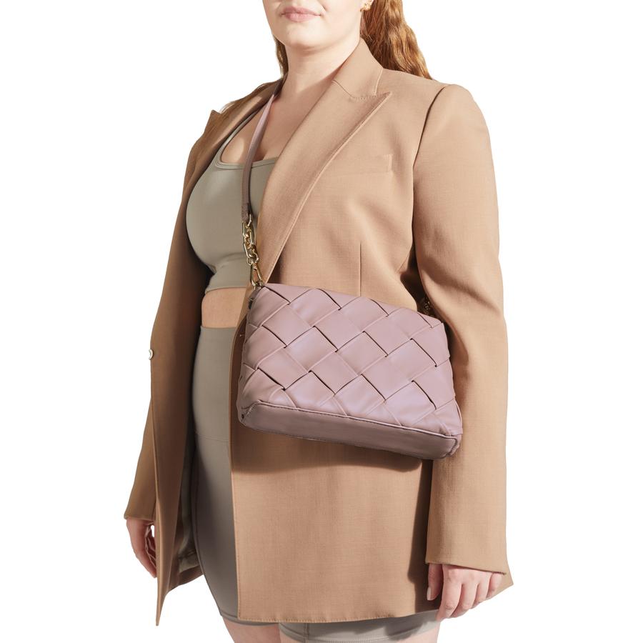 LANA WEAVE POUCH XBODY Blush Weaved Cross Body Bag by CARVELA
