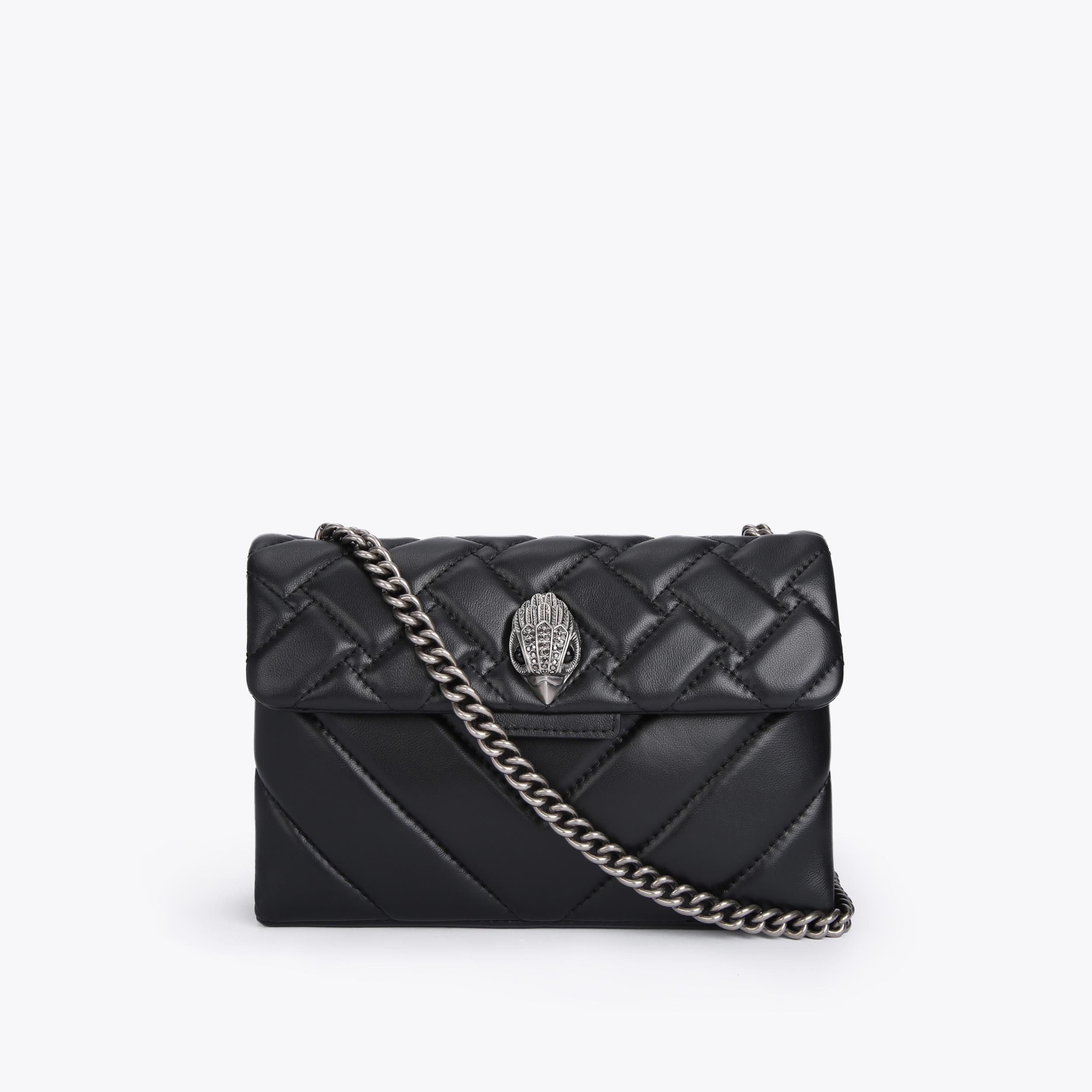 LEATHER MD KENSINGTON BAG Black Leather Quilted Bag by KURT GEIGER LONDON