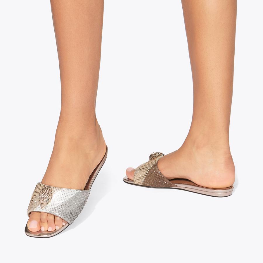 小林 KENSINGTON FLAT SANDAL Metallic Rainbow Stripe Flat Sandals