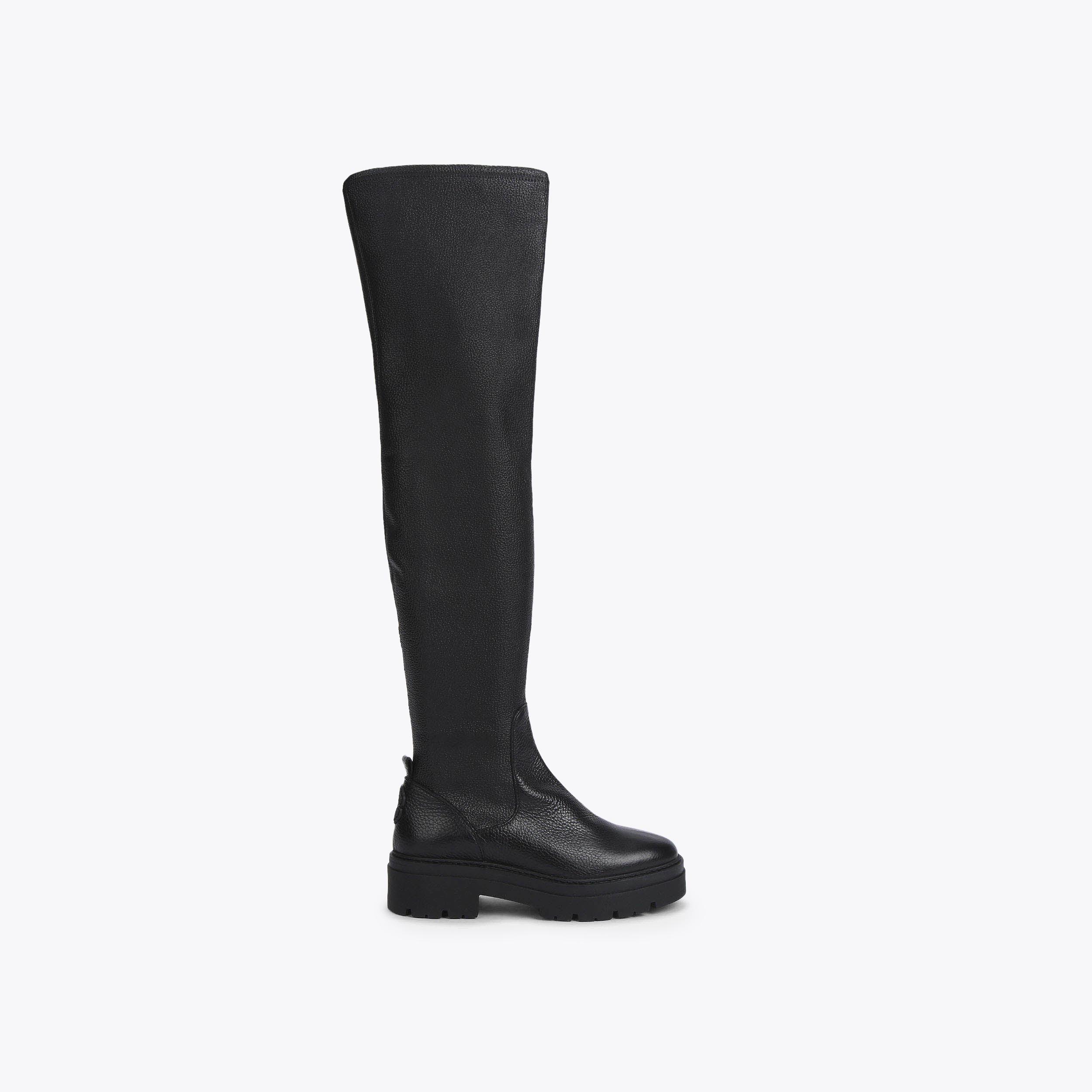 Sincere Thigh High Black Thigh High Leather Boots By Carvela