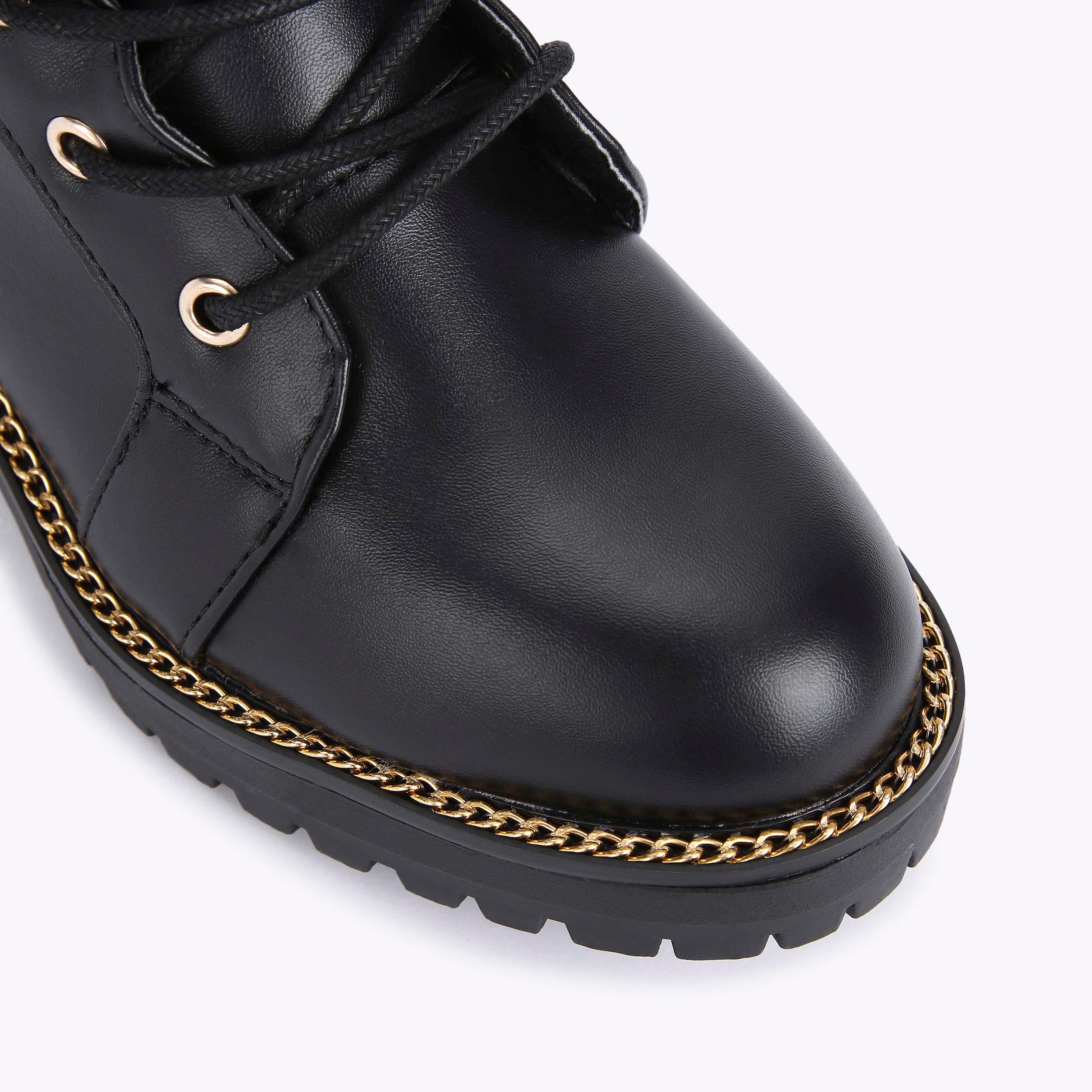 TAYA2 Black Vegan Lace Up Biker Boots by KG KURT GEIGER