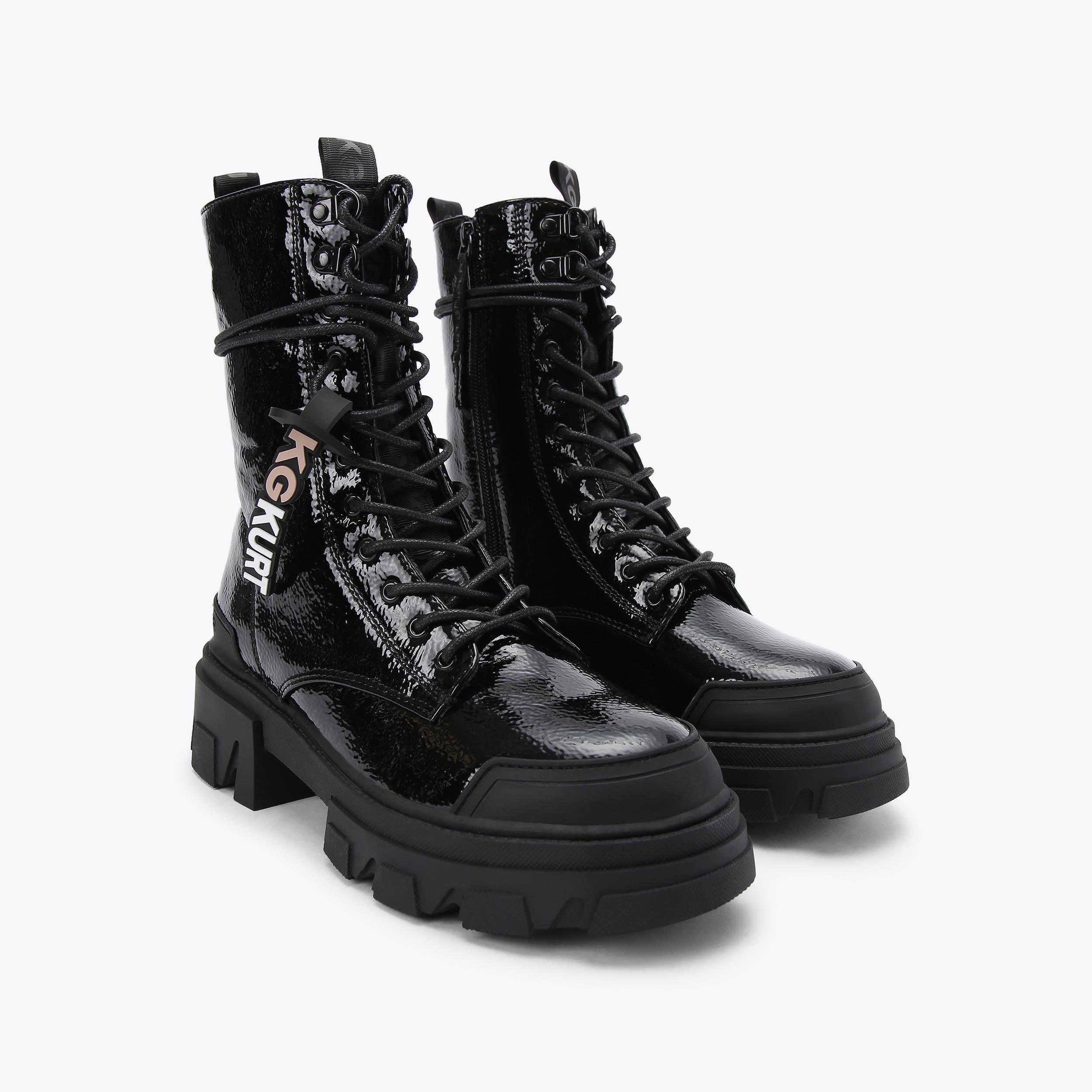 Kg by kurt geiger military lace up boots black best sale