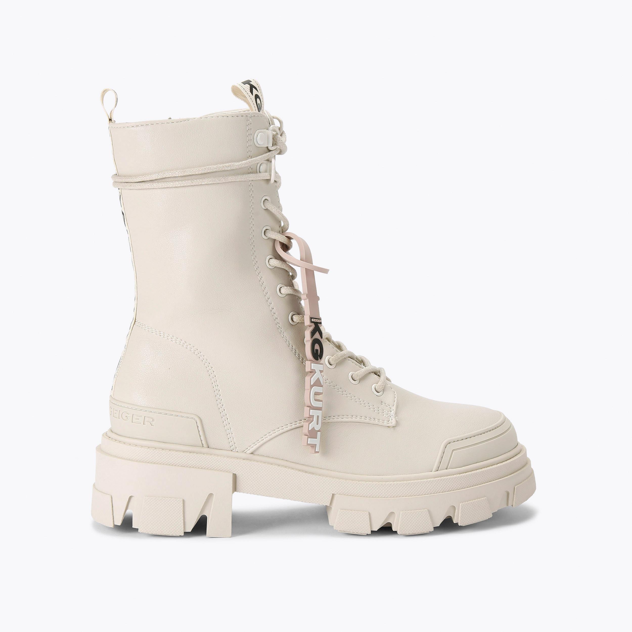 TREKKER LACE UP Bone Ankle Boots by KG KURT GEIGER