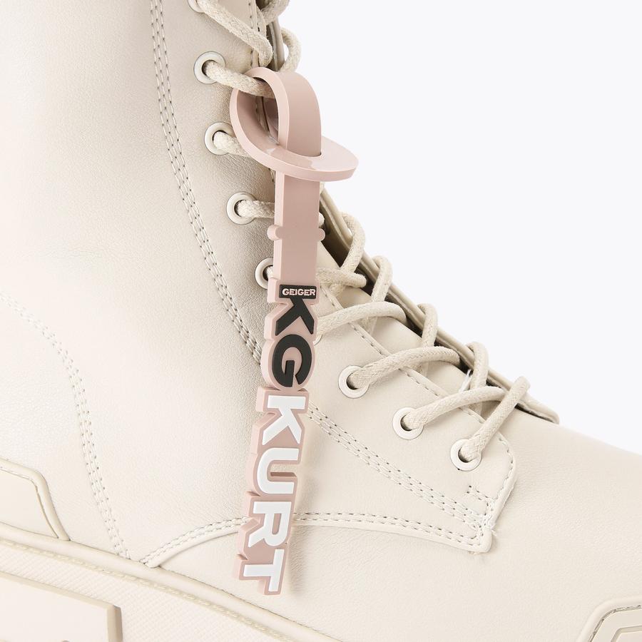 TREKKER LACE UP Bone Ankle Boots by KG KURT GEIGER