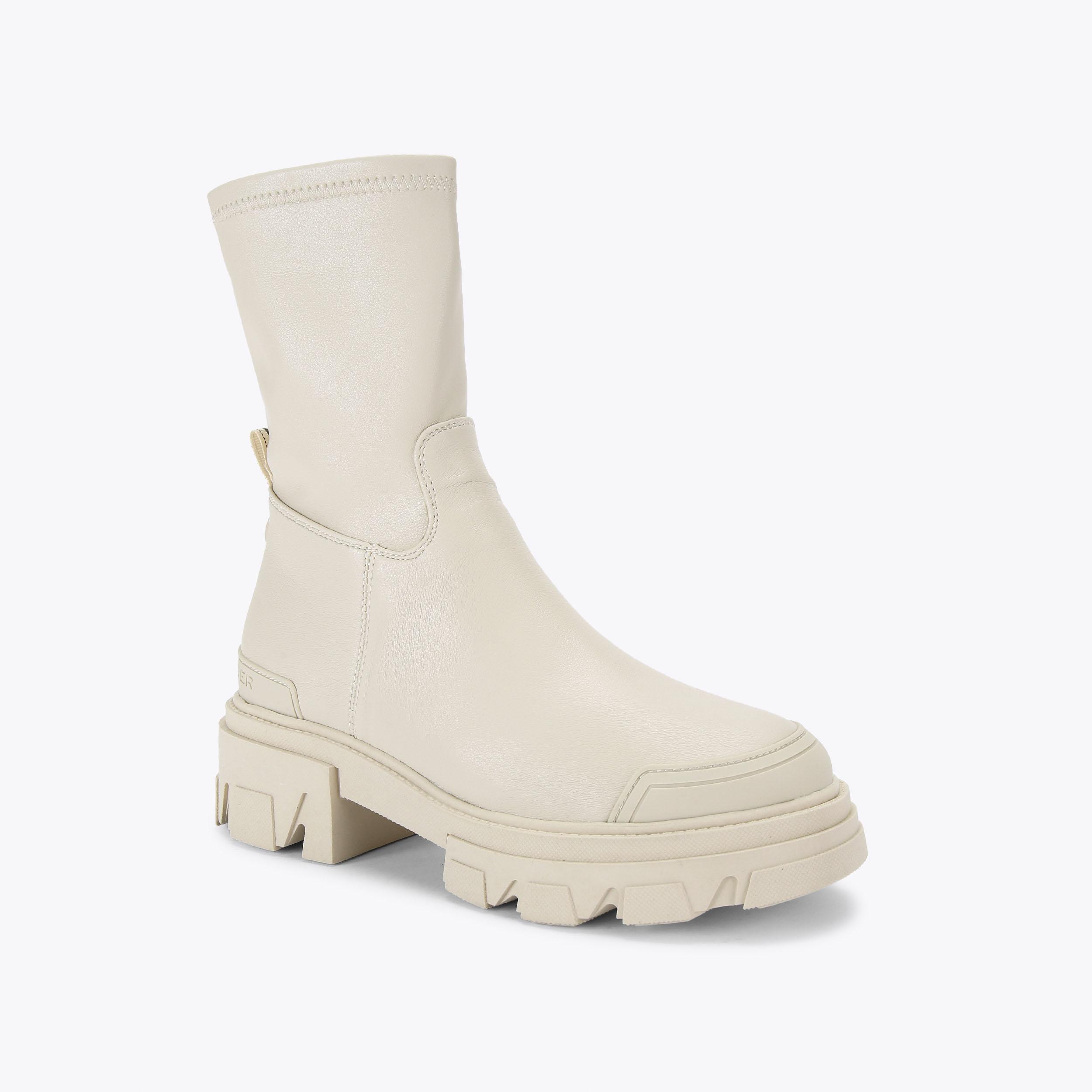 TREKKER SOCK Cream Sock Boot by KG KURT GEIGER