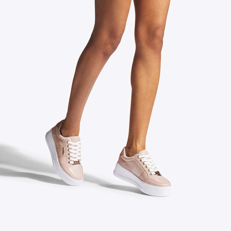 JIVE LACE UP Pink Croc Printed Lace Up Trainers by CARVELA