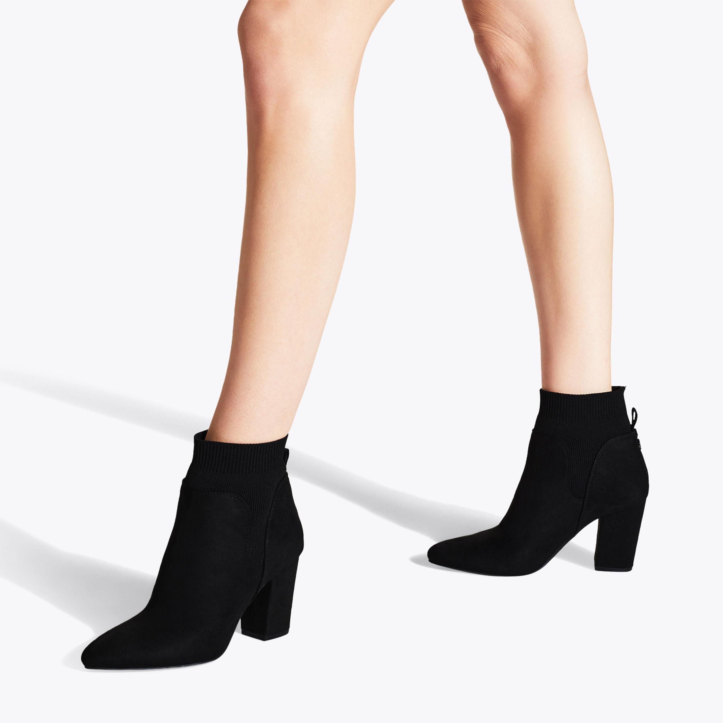 TOBI2 Black Suedette Block Heel Ankle Boots by KG KURT GEIGER