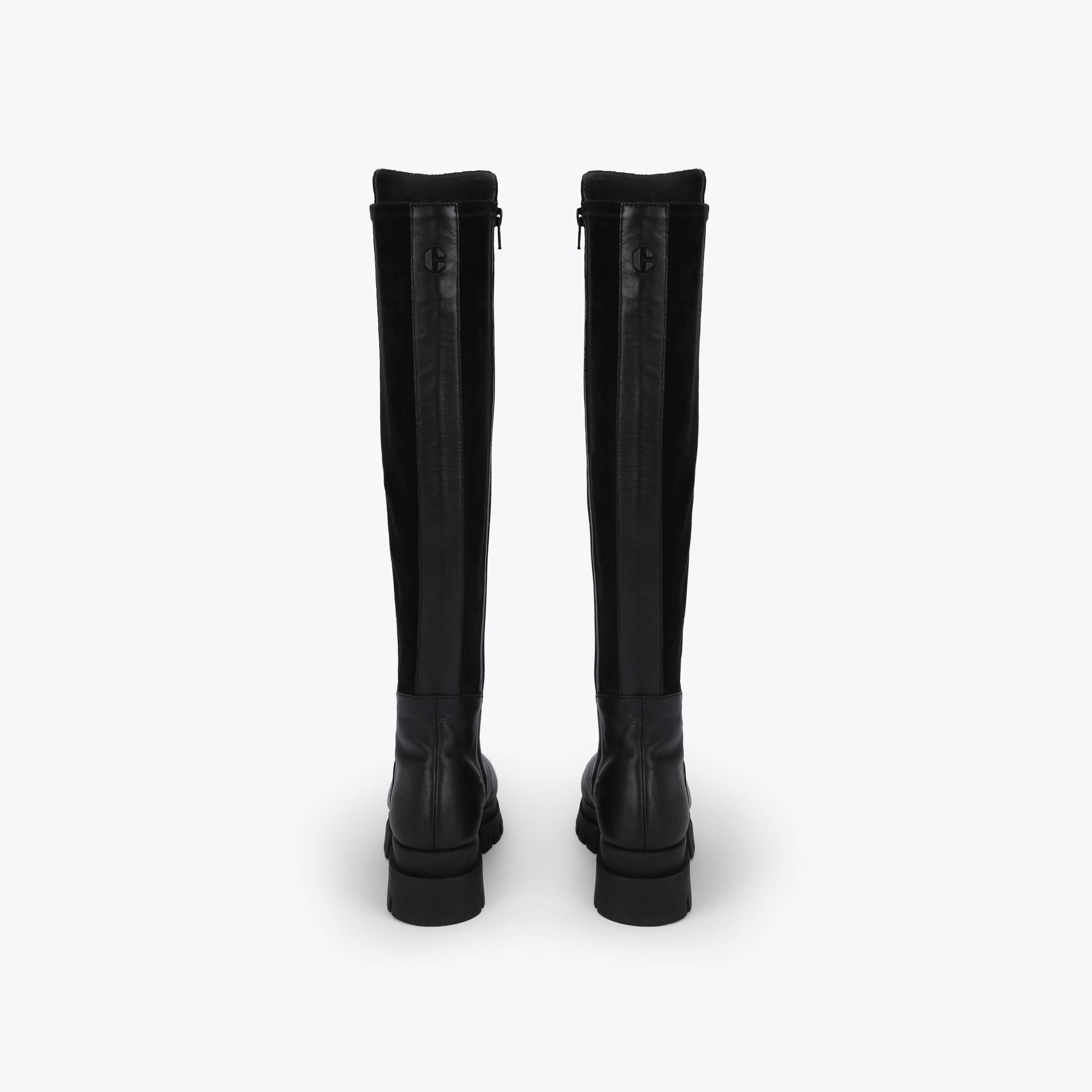 RUN 50/50 KNEE BOOT Black Leather Knee Boots by CARVELA COMFORT