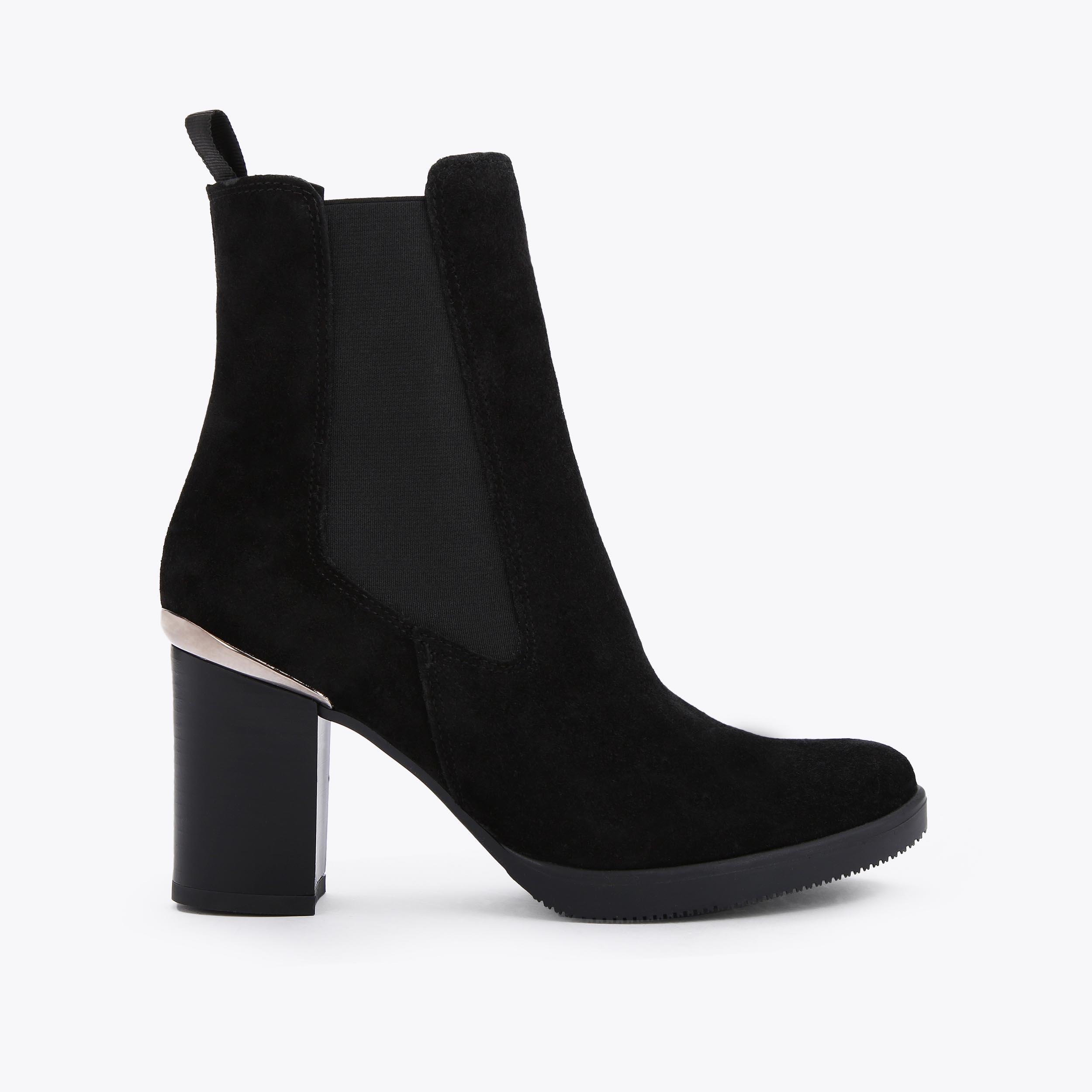 REACH ANKLE BOOT Black Suede Heeled Boots by CARVELA COMFORT