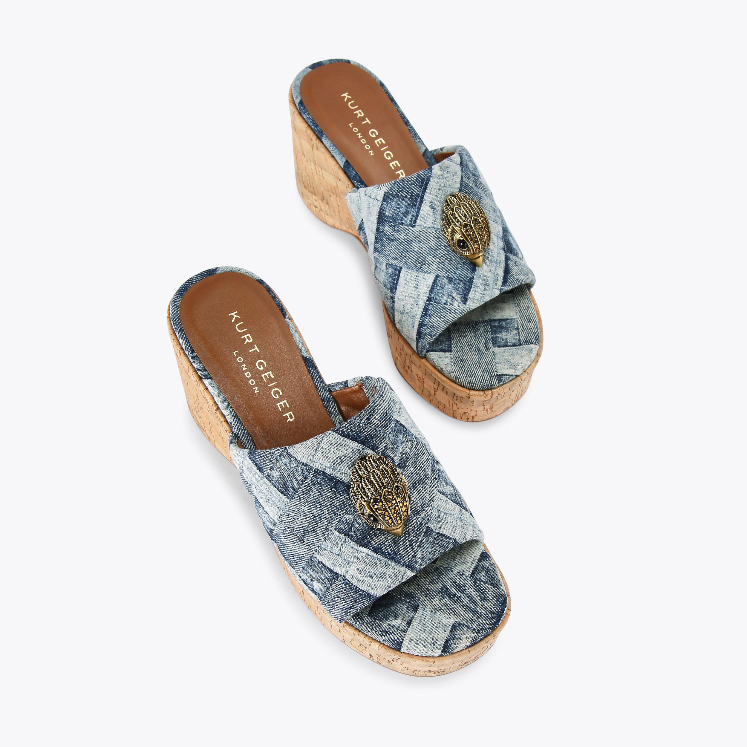 Denim Wedge Sneaker