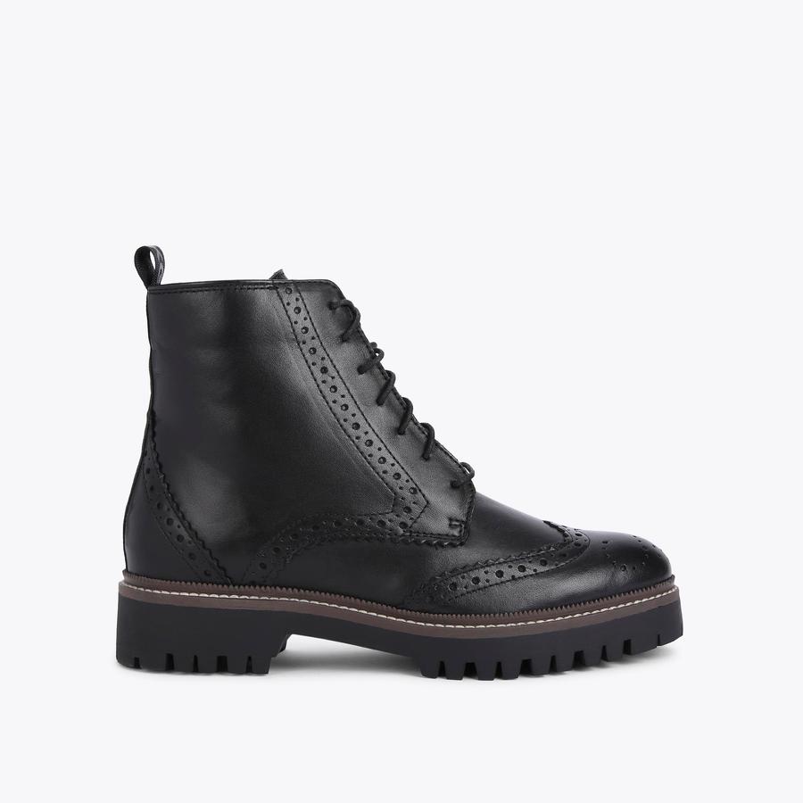 SOFIA Black Brogue Lace Up Ankle Boots by KG KURT GEIGER