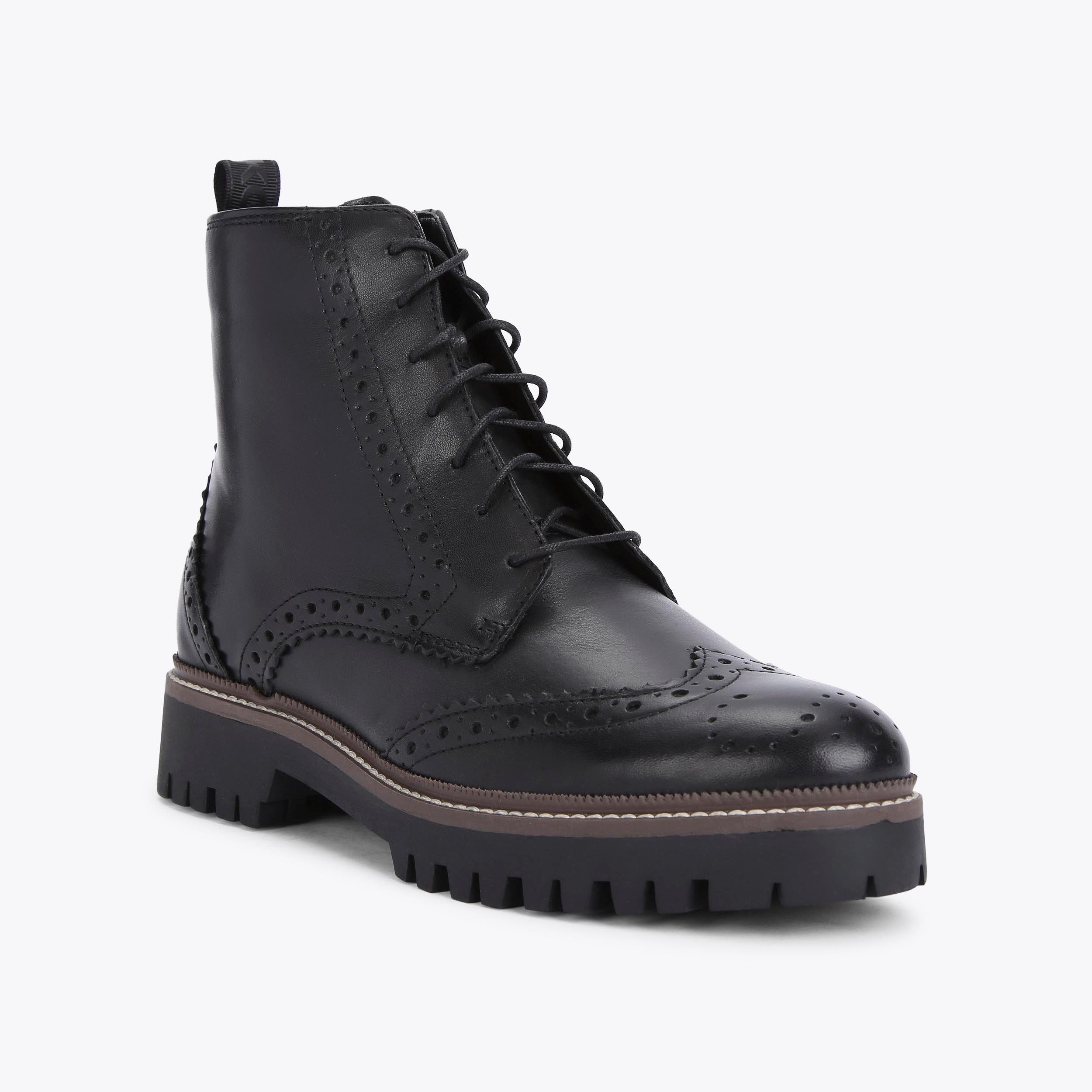 SOFIA Black Brogue Lace Up Ankle Boots by KG KURT GEIGER