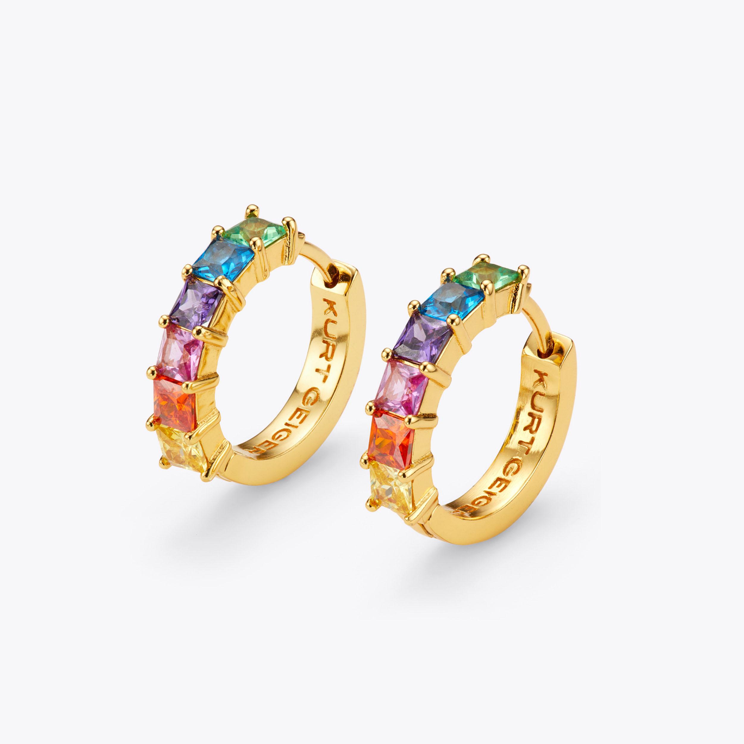 carvela by kurt geiger CRYSTAL HUGGIE HOOPS Rainbow Be Kind Huggie Hoop Earrings by KURT GEIGER LONDON