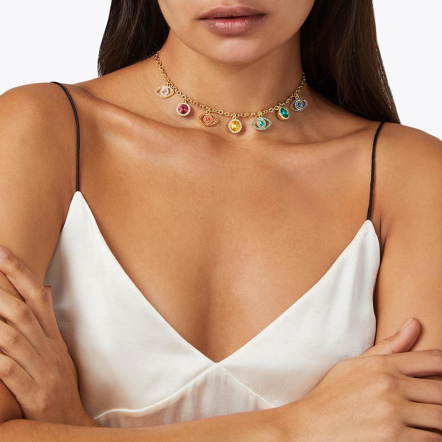 EVIL EYE CRYSTAL NECKLACE Evil Eye Charm Necklace by KURT GEIGER LONDON