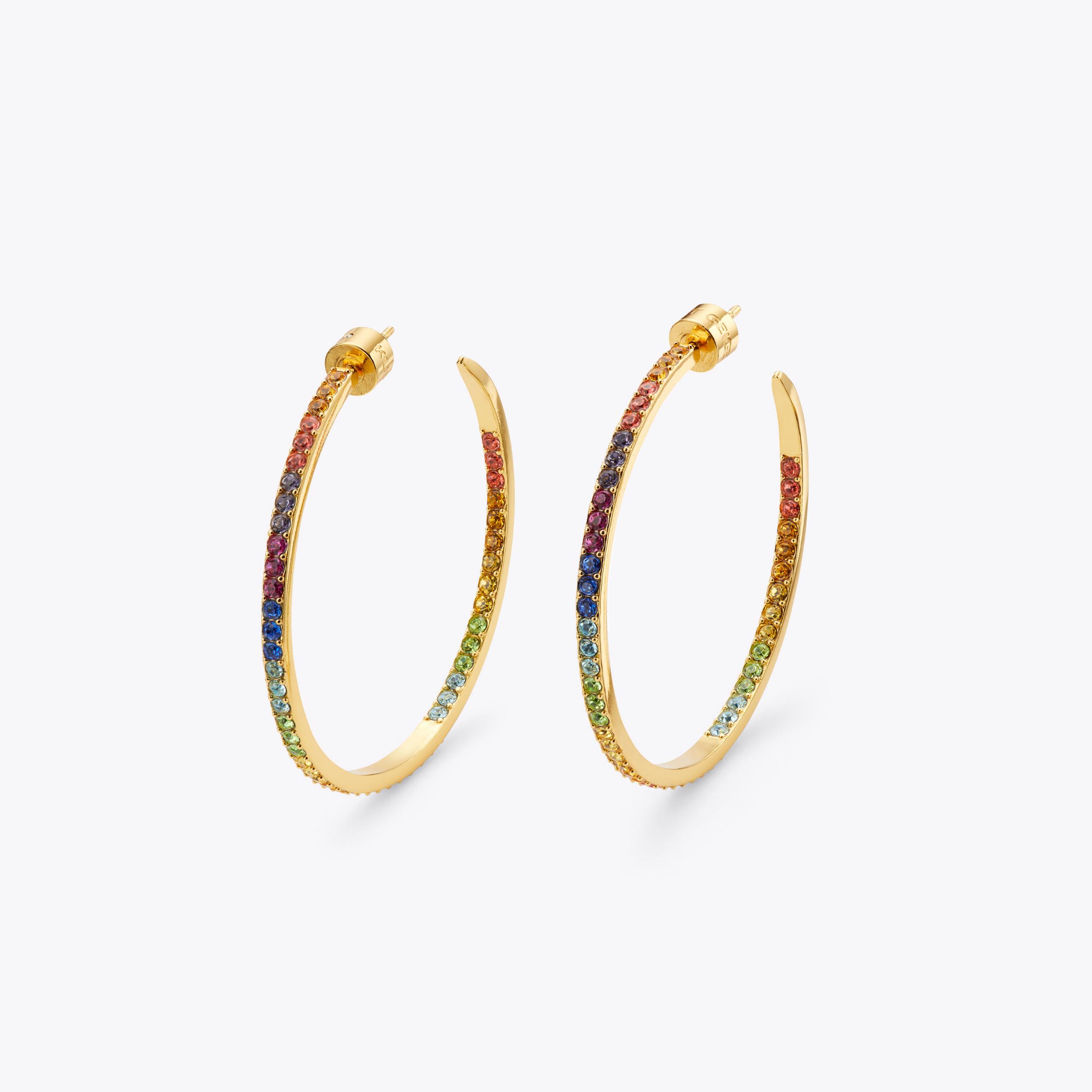 Rainbow 2025 pave hoops