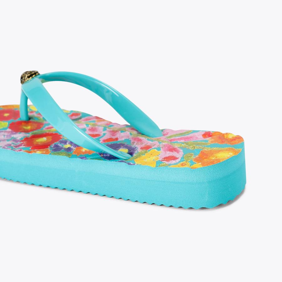 KENSINGTON Q FLIP FLOP Blue Printed Flip Flop Sandal by KURT