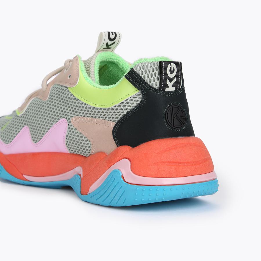 LULU SWIRL Multi-colour Curved Lace Up Trainers by KG KURT GEIGER