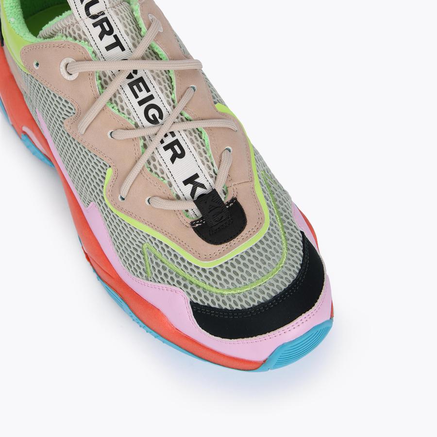LULU SWIRL Multi-colour Curved Lace Up Trainers by KG KURT