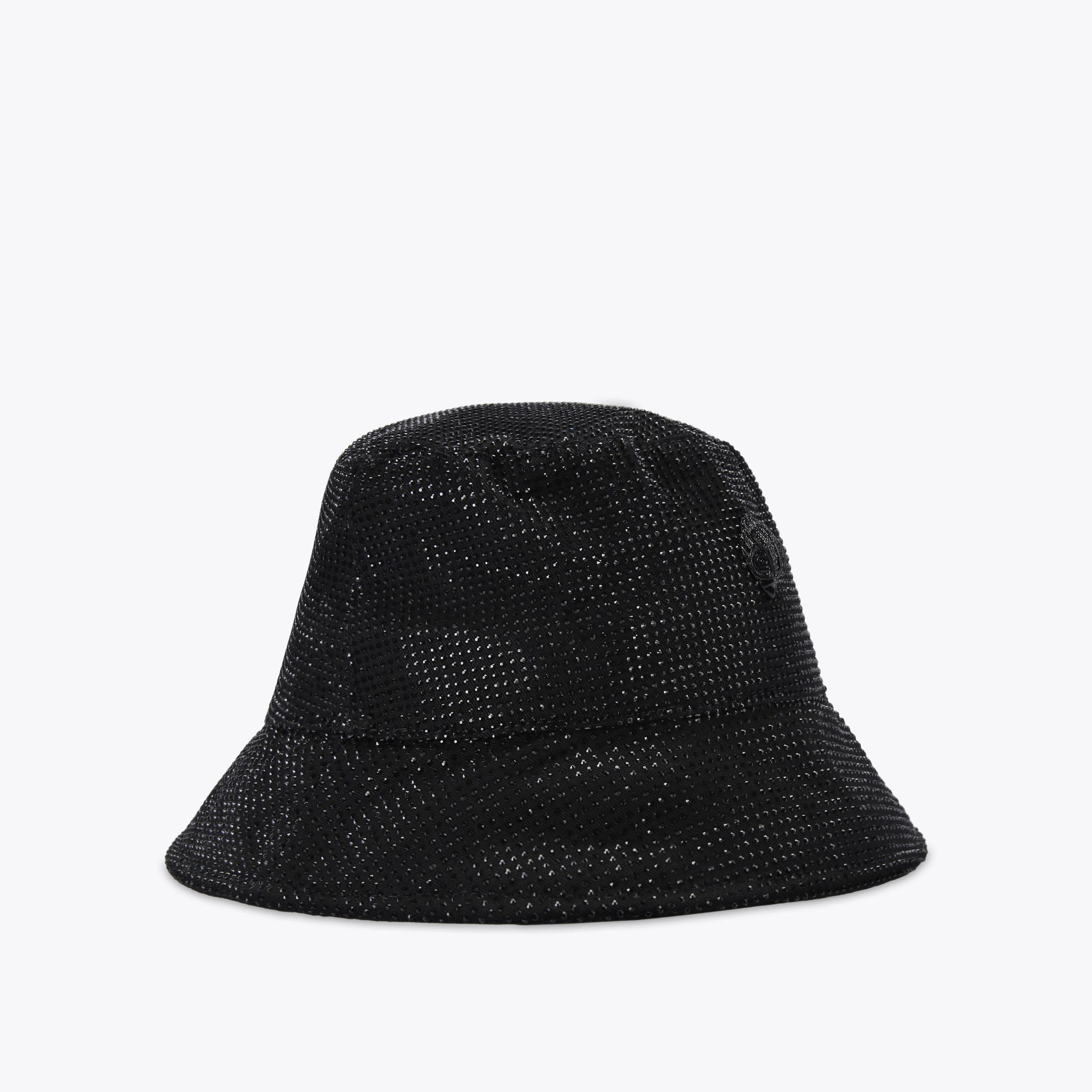 KENSINGTON BUCKET HAT Black Crystal Bucket Hat by KURT GEIGER LONDON