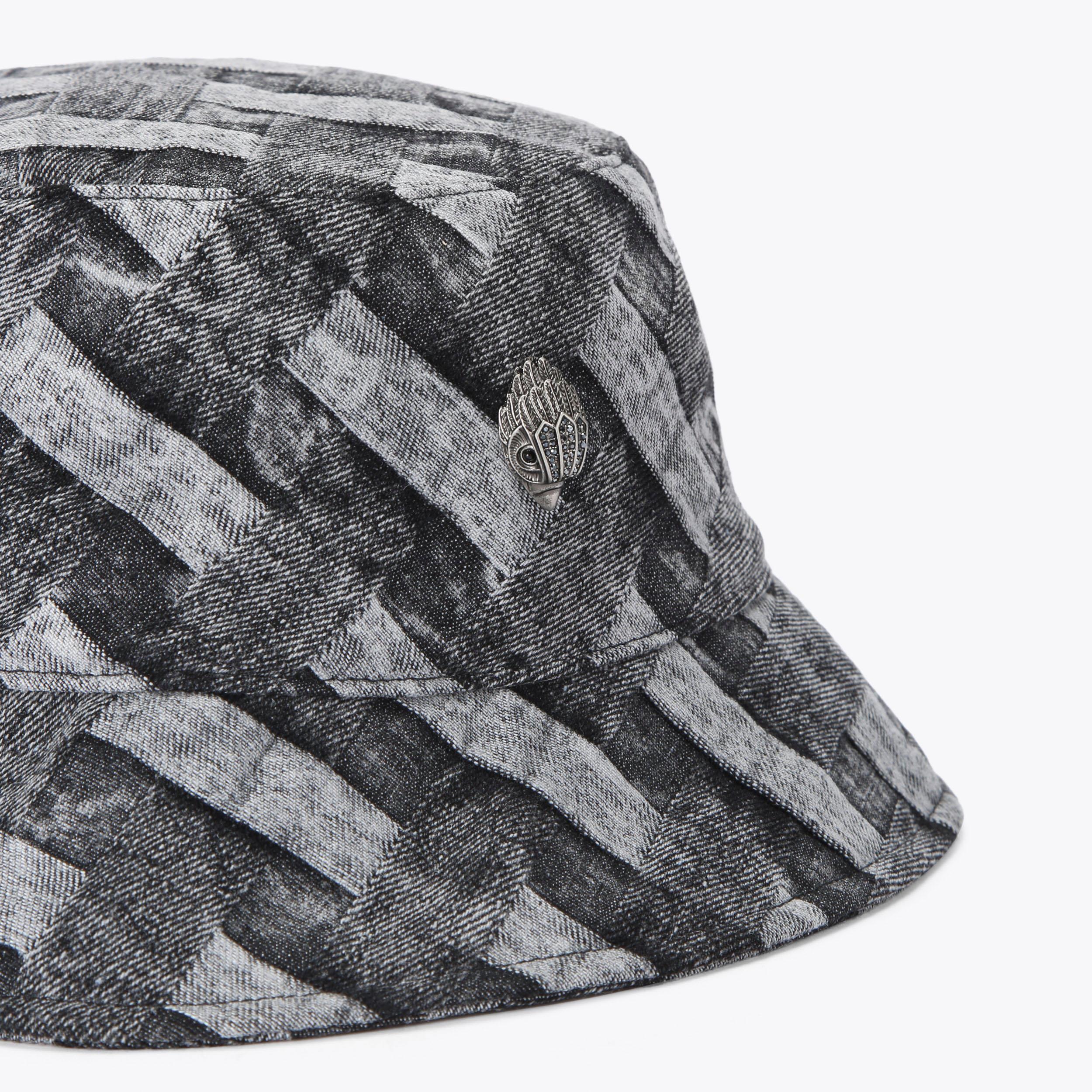 NWT?KURT GEIGER LONDON black Bandana Print Quilted Bucket Hat SOUTHBANK BUCKET HAT Cotton Fabric Bucket Hat by KURT GEIGER  main image 3