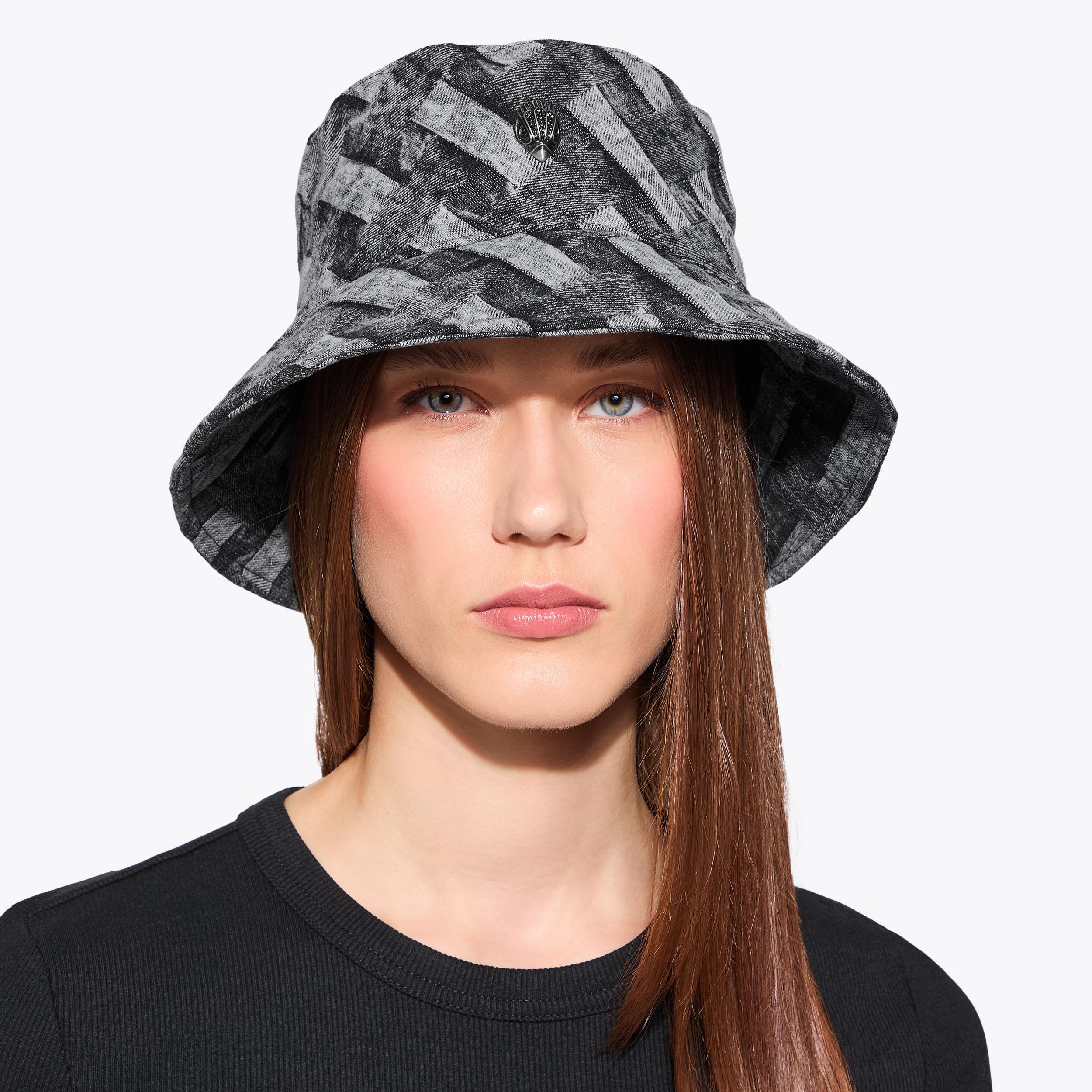 KENSINGTON BUCKET HAT Dark Denim Bucket Hat by KURT GEIGER LONDON