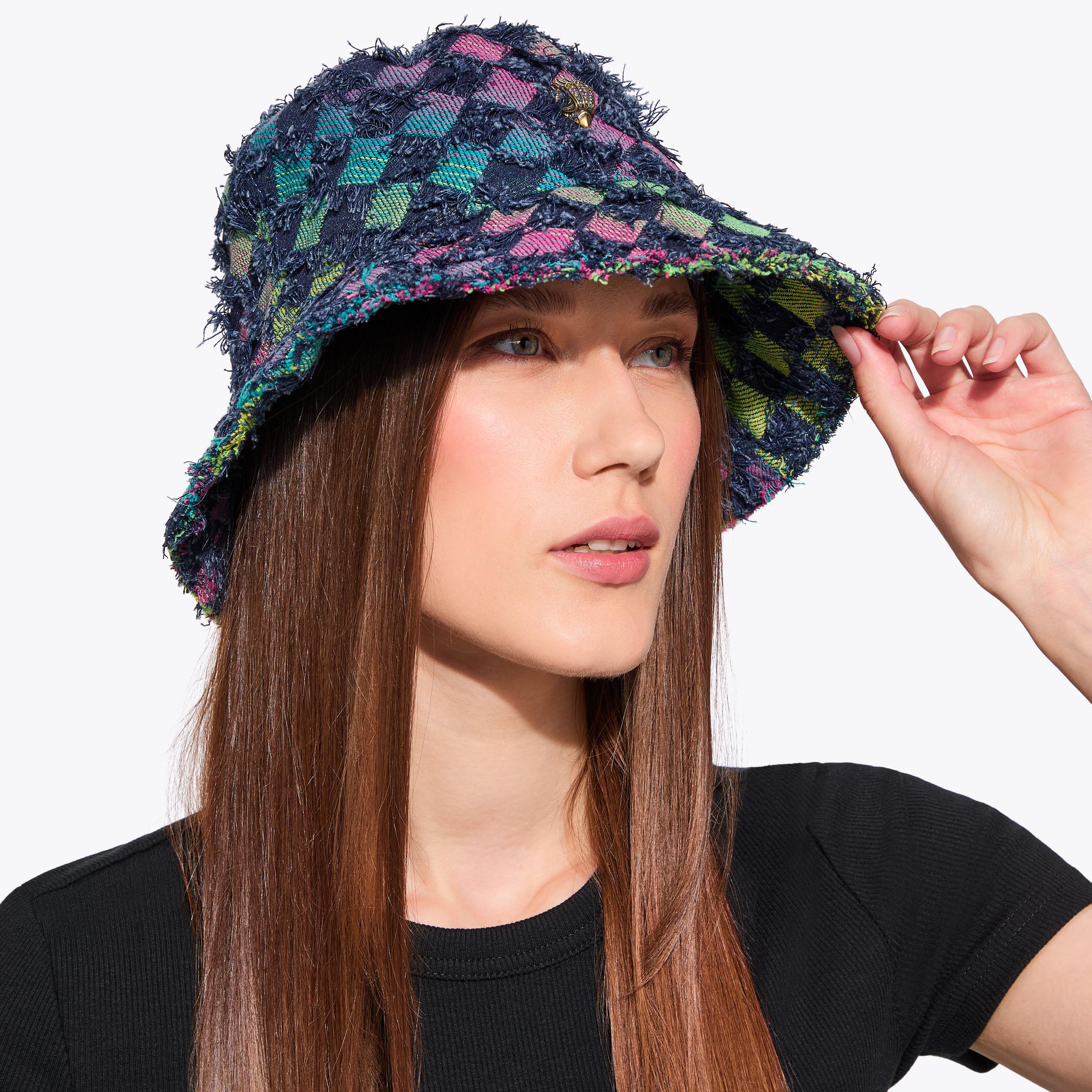 ?KURT GEIGER WOVEN DENIM BUCKET HAT? KENSINGTON BUCKET HAT Dark Denim Bucket Hat by KURT GEIGER  main image 4