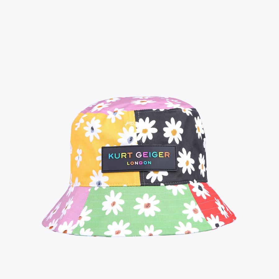 PATCHWORK BUCKET HAT Multi Colour Floral Print Patchwork Bucket
