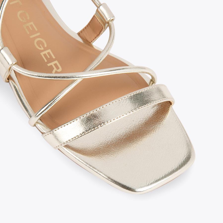 RISER Gold Sandals by KG KURT GEIGER