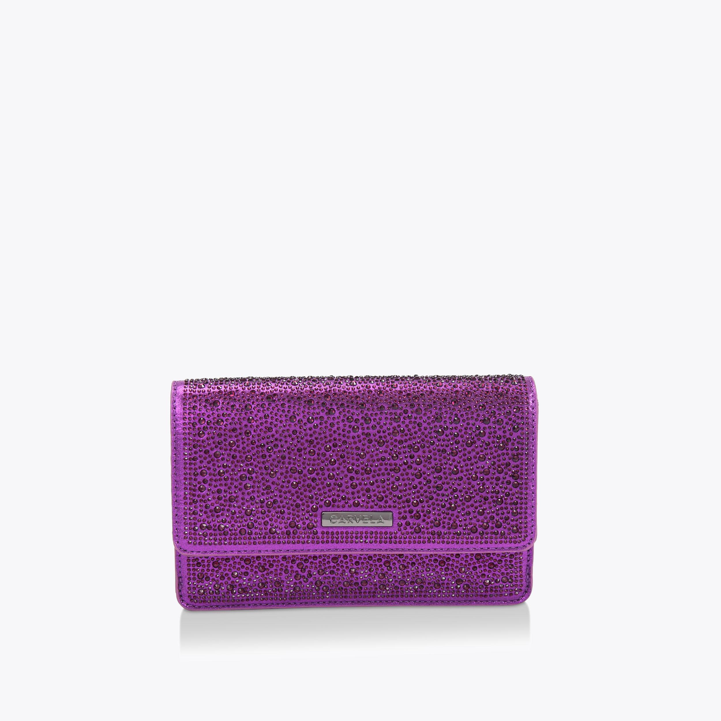 Purple glitter clutch best sale