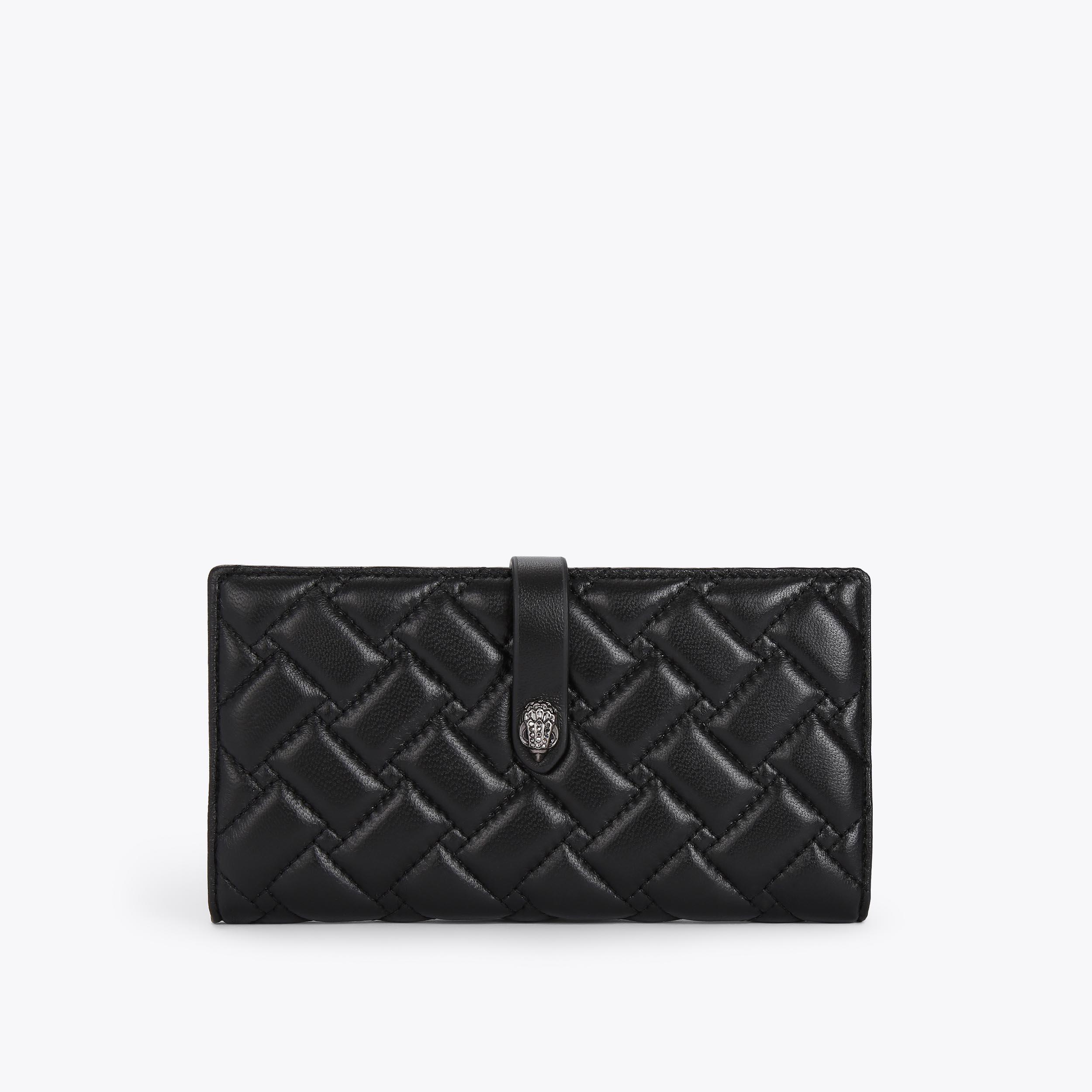 LEATHER SOFT WALLET Black Leather Quilted Soft Wallet by KURT GEIGER LONDON