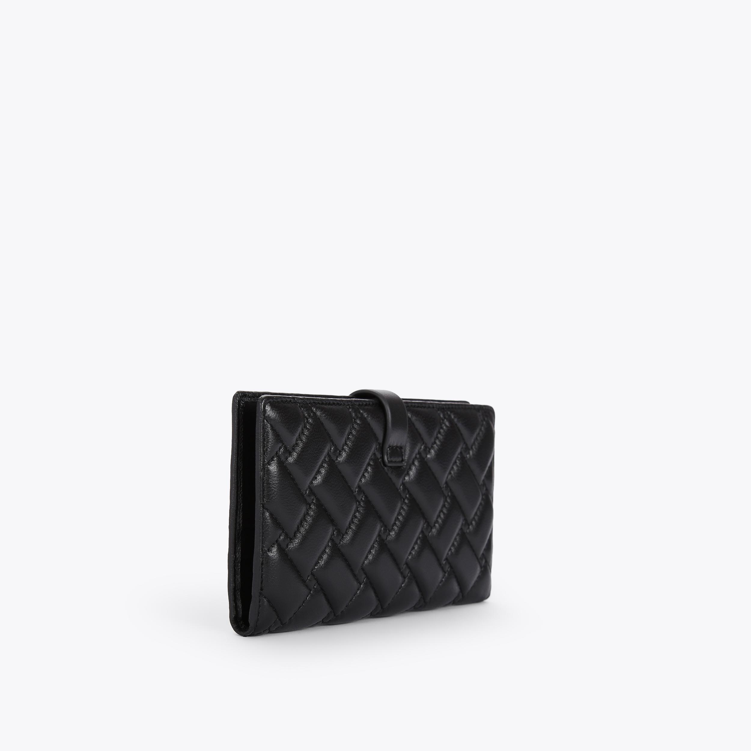 LEATHER SOFT WALLET Black Leather Quilted Soft Wallet by KURT GEIGER LONDON