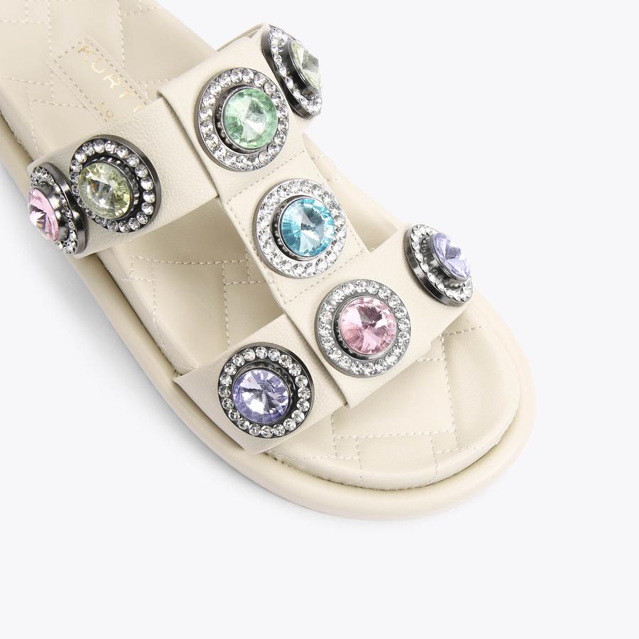 ORSON CRYSTAL SANDAL Bone Crystal Chunky Sandals by KURT