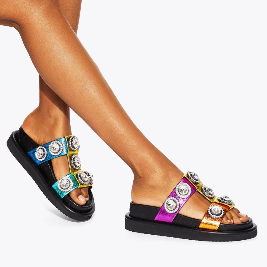 ORSON CRYSTAL SANDAL Rainbow Slip On Sandal by KURT GEIGER ORSON CRYSTAL SANDAL Rainbow Slip On Sandal by KURT GEIGER