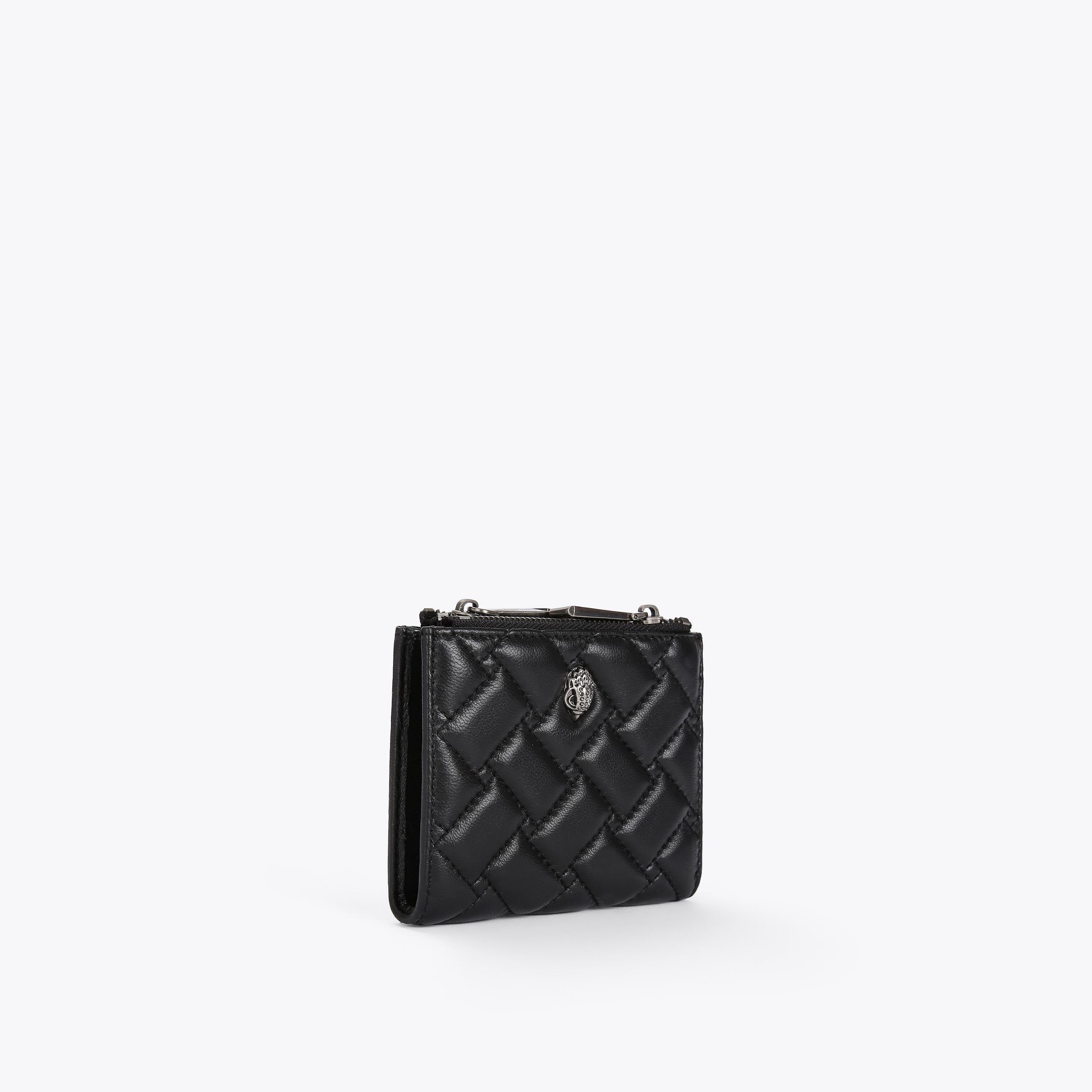 MINI PURSE Black Quilted Mini Zip Wallet by KURT GEIGER LONDON