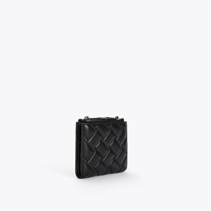 MINI PURSE Black Quilted Mini Zip Wallet by KURT GEIGER LONDON