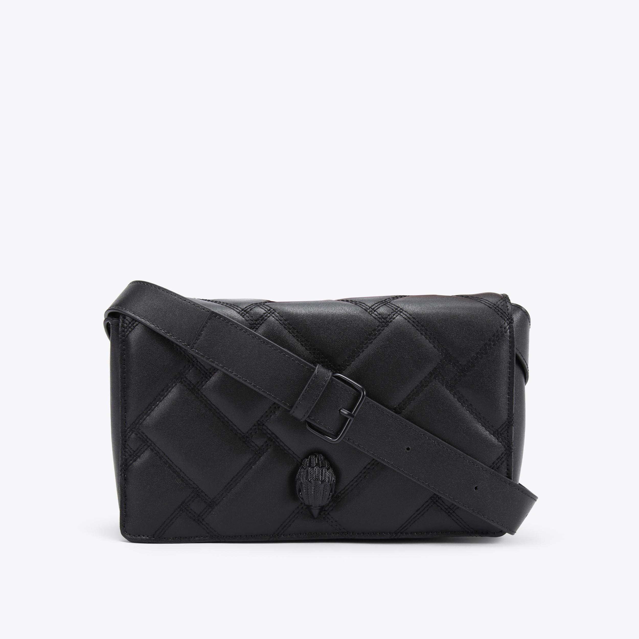 KENSINGTON M BAG Quilted Black Leather Cross Body Bag by KURT GEIGER LONDON
