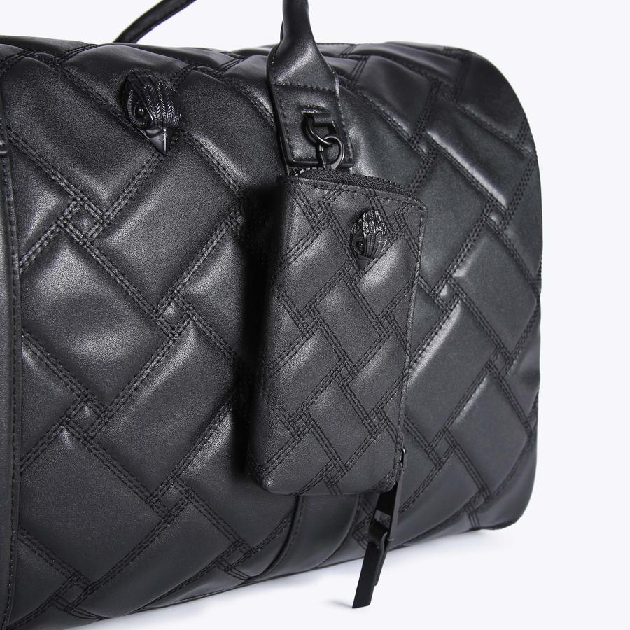 KENSINGTON M WEEKENDER Black Quilted Leather Holdall by KURT GEIGER LONDON