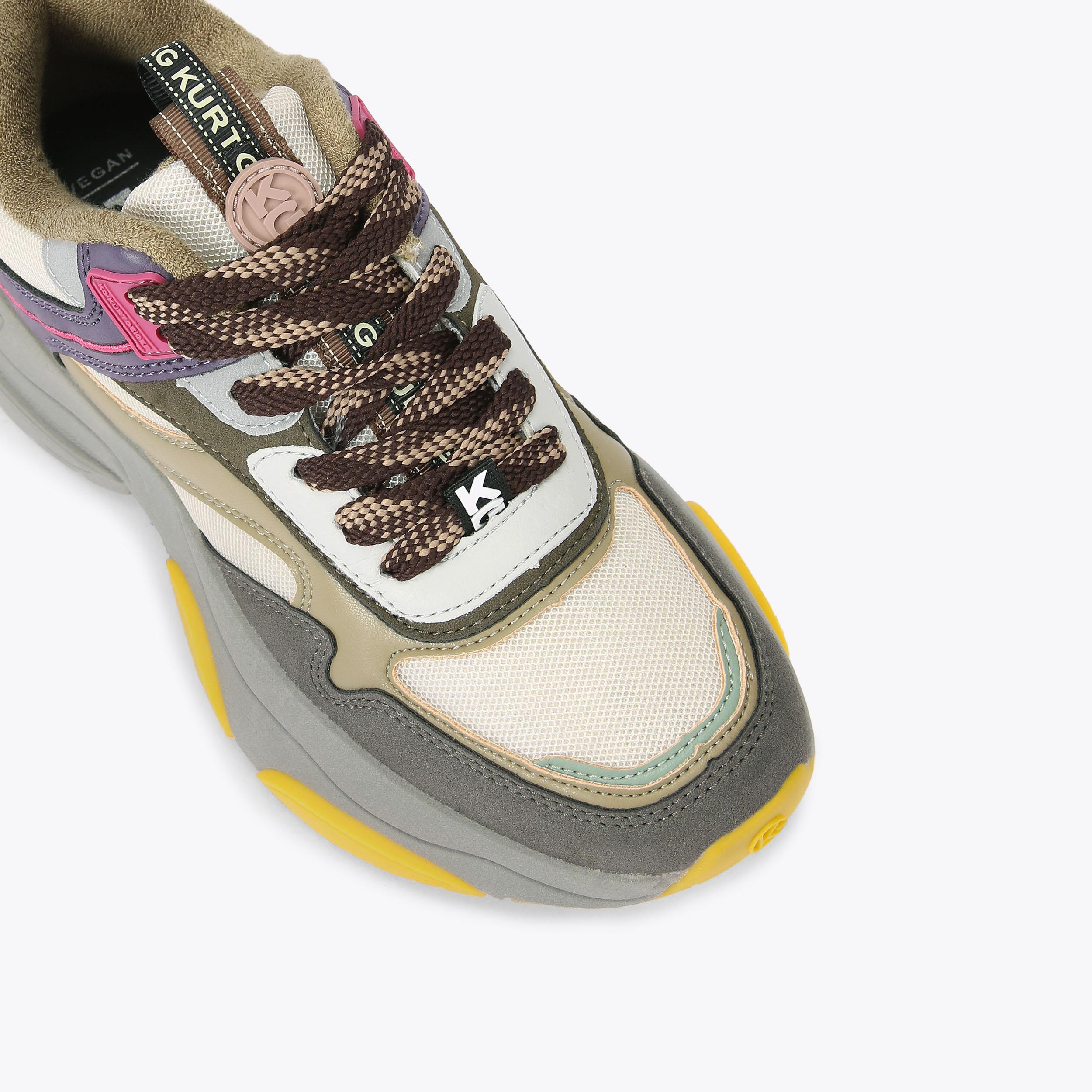LEXI Khaki Lace Up Trainer by KG KURT GEIGER