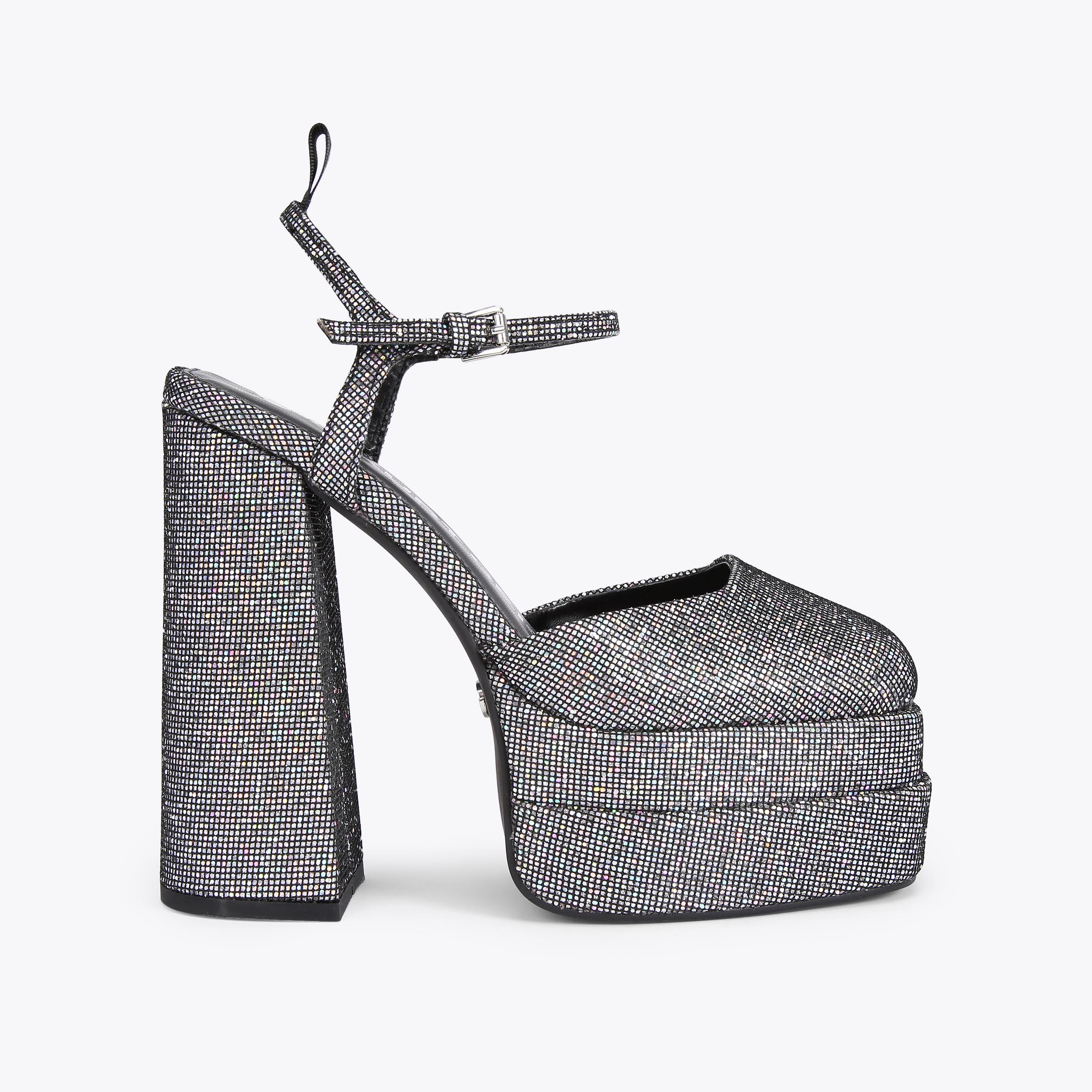 Pewter best sale glitter heels