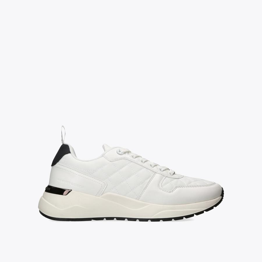 Quilted white sneakers store