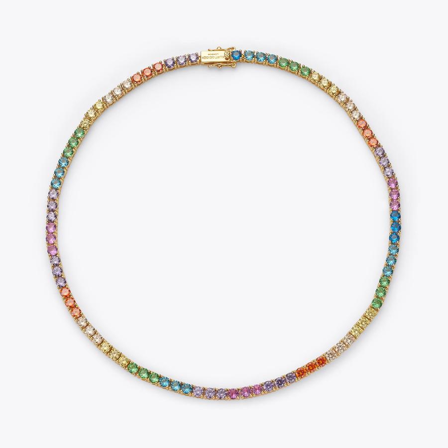 TENNIS NECKLACE Multi-colour Jewelled Tennis Necklace by