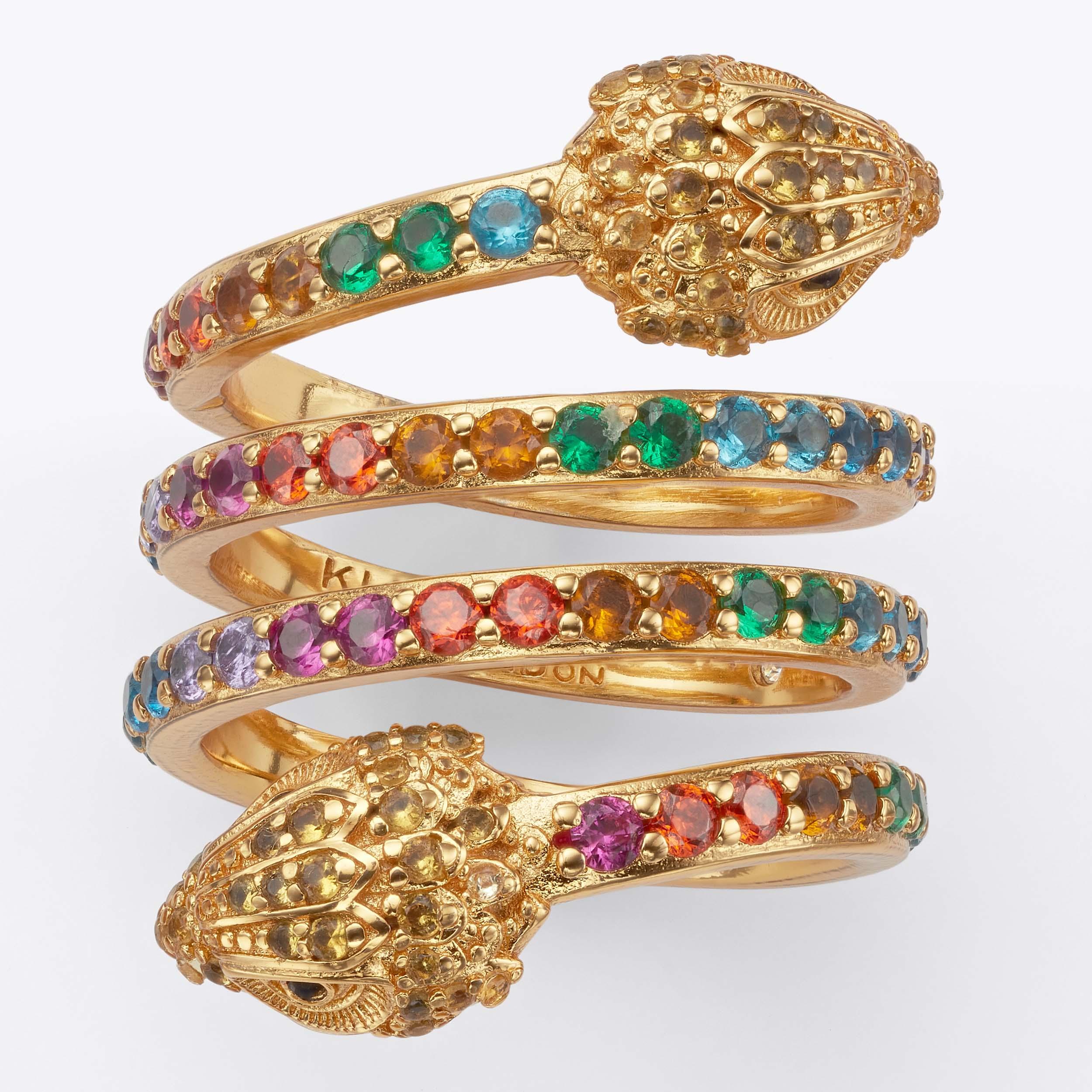 EAGLE SPIRAL RING Multi coloured eagle spiral ring by KURT GEIGER LONDON