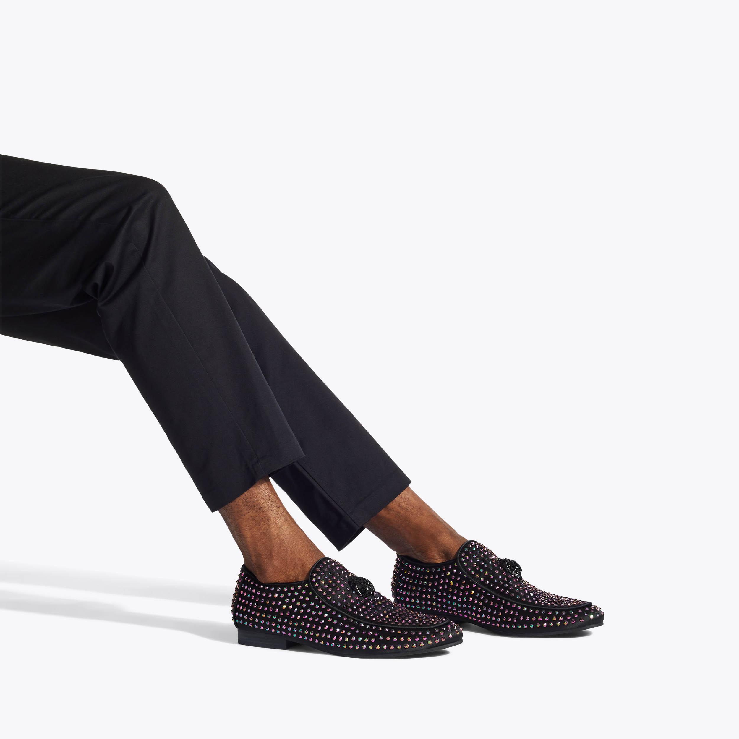HUGH EAGLE STUD Black Eagle Jewelled Loafers by KURT GEIGER 